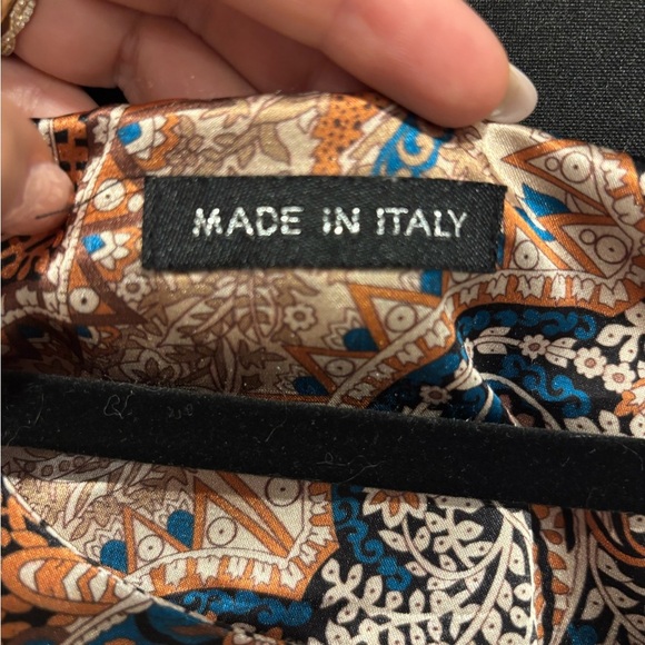 Elegant Paisley Print Dress - Brown and Blue - Picture 4 of 10